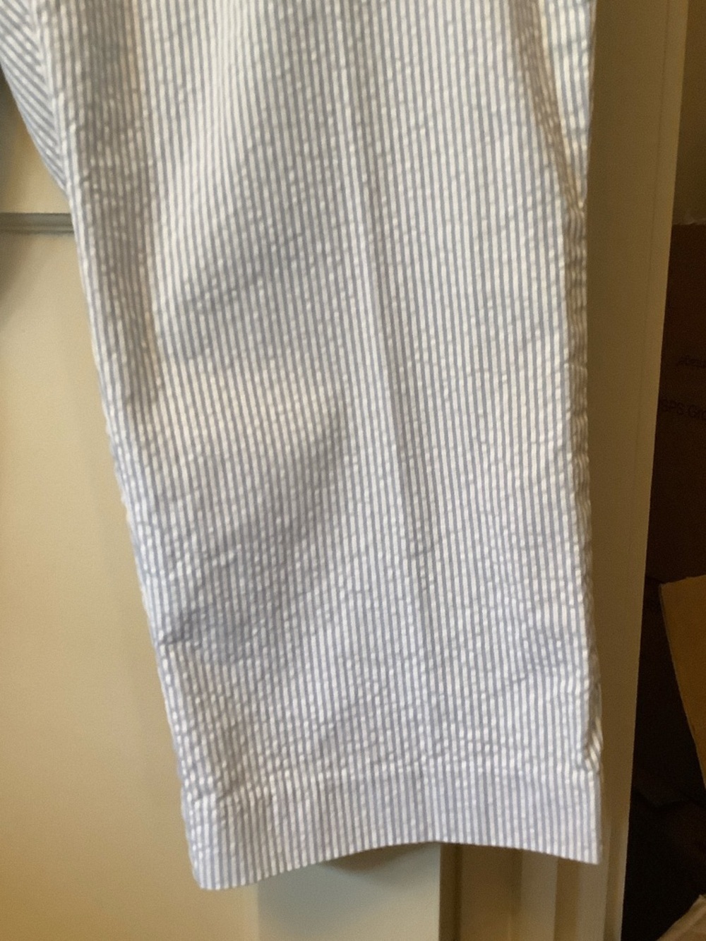 Lands' End Light Blue & White Striped Seersucker Pants - Picture 5 of 7